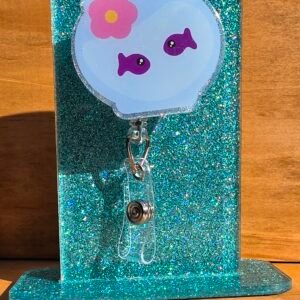 Fish bowl- blue glitter