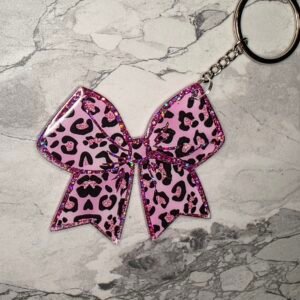 3 inch- pink leopard bow