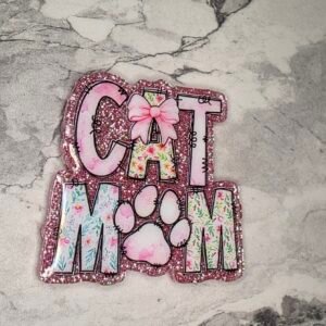 Cat mom- med Pink glitter