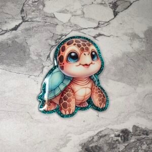 Baby turtle- gold glitter